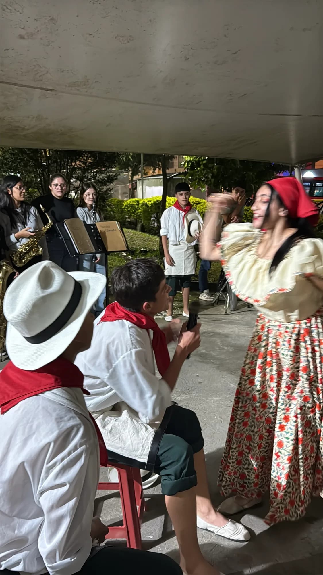 Presentación cultural durante una actividad comunitaria acompañada por el PDPMC